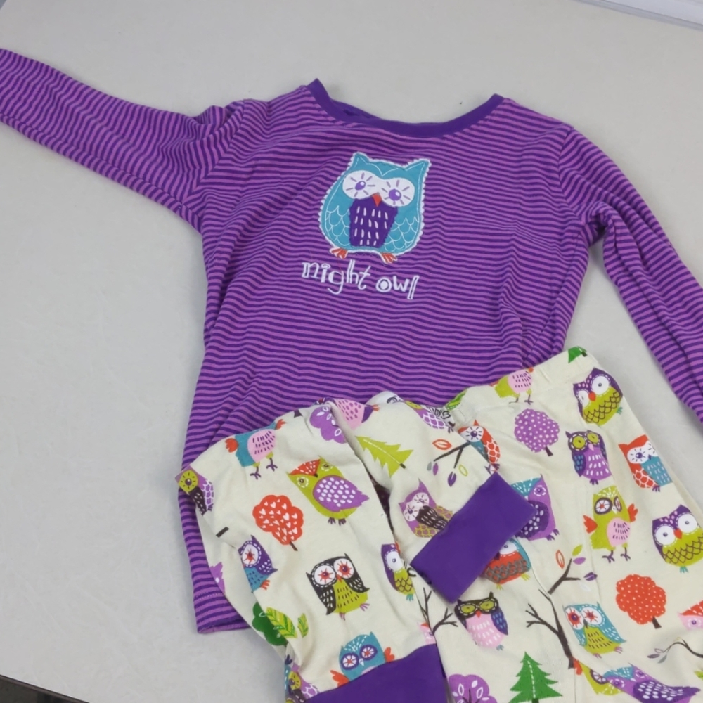 Hatley kids Night Owl Purple Pajamas Side 12